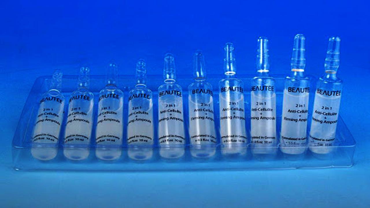 liquid solution bottles labeling machine samples final products φιάλες αμπούλας.jpg